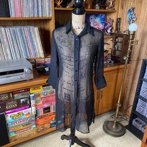 Vintage Long Sheer Button Up